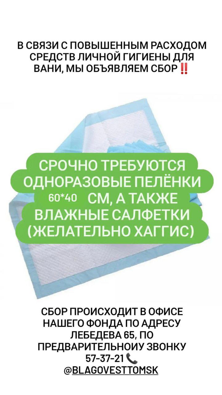 Благовест / Дневник фонда / ‼Срочно требуются одноразовые пелёнки 60*40см!!  / Няня, не уходи...